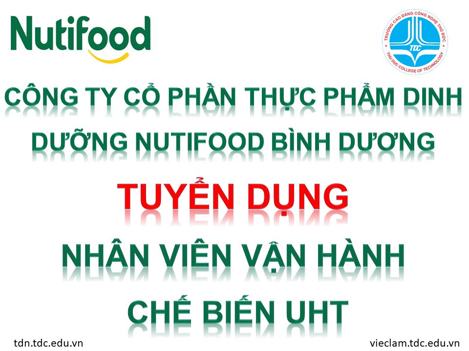 MÔ TẢ VỊ TRÍ VẬN HÀNH MÁY TẠI CÔNG TY CỔ PHẦN THỰC PHẨM DINH DƯỠNG NUTIFOOD