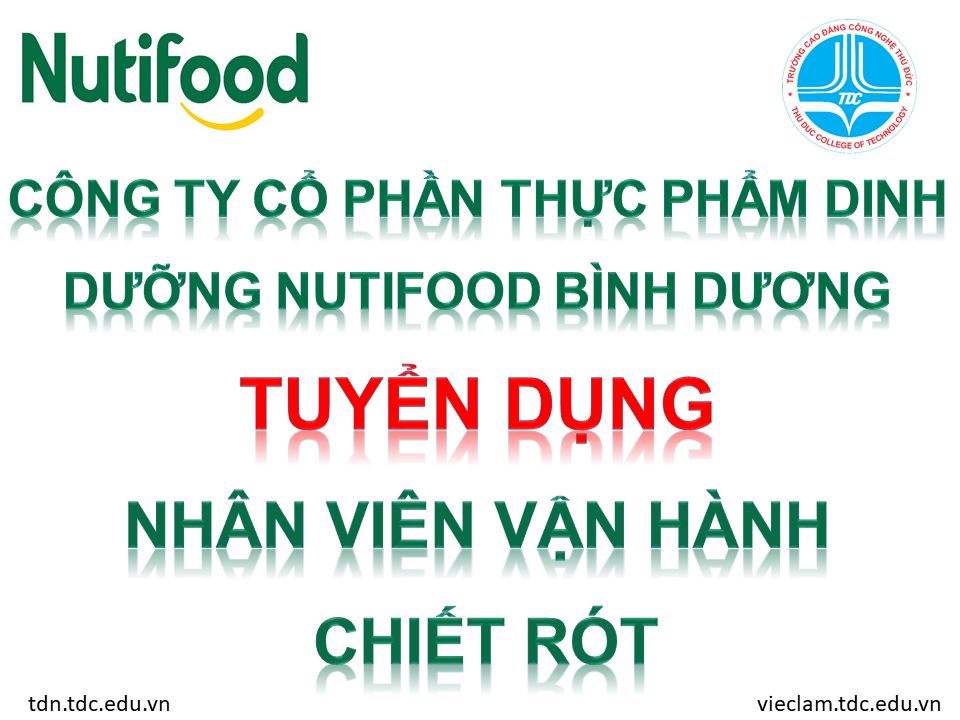 MÔ TẢ VỊ TRÍ VẬN HÀNH MÁY CHIẾT RÓT TẠI CÔNG TY CỔ PHẦN THỰC PHẨM DINH DƯỠNG NUTIFOOD