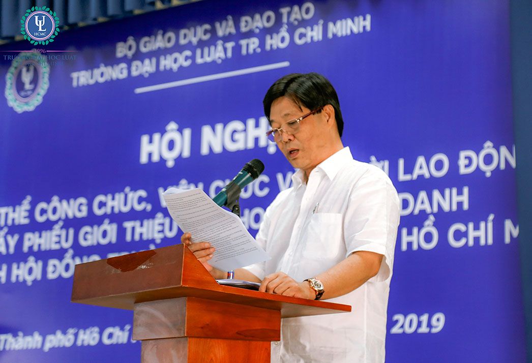 Hội nghị toàn thể công chức, viên chức và người lao động lấy phiếu giới thiệu quy hoạch chức danh Chủ tịch Hội đồng trường Trường Đại học Luật TP.HCM giai đoạn 2020-2025