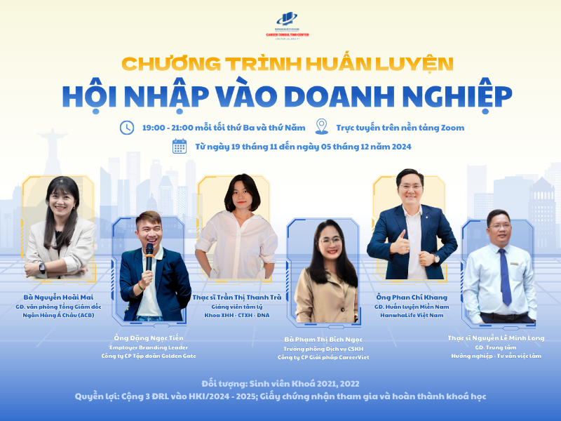 Chương trình huấn luyện Hội nhập vào Doanh nghiệp dành cho sinh viên và người học chuẩn bị đi làn