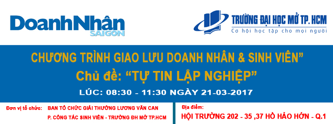 Chương trình giao lưu Doanh nhân và Sinh viên với chủ đề: “Tự tin lập nghiệp”