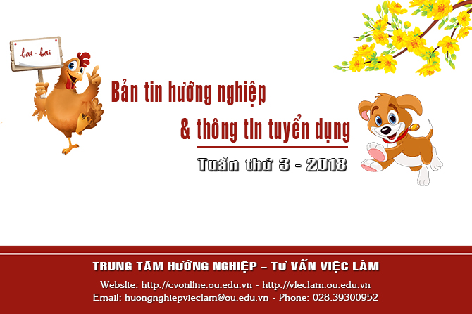 Bản tin hướng nghiệp và thông tin tuyển dụng Tuần thứ 3 - năm 2018