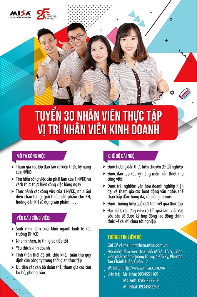 Công ty MISA tuyển nhân viên và Thực tập sinh