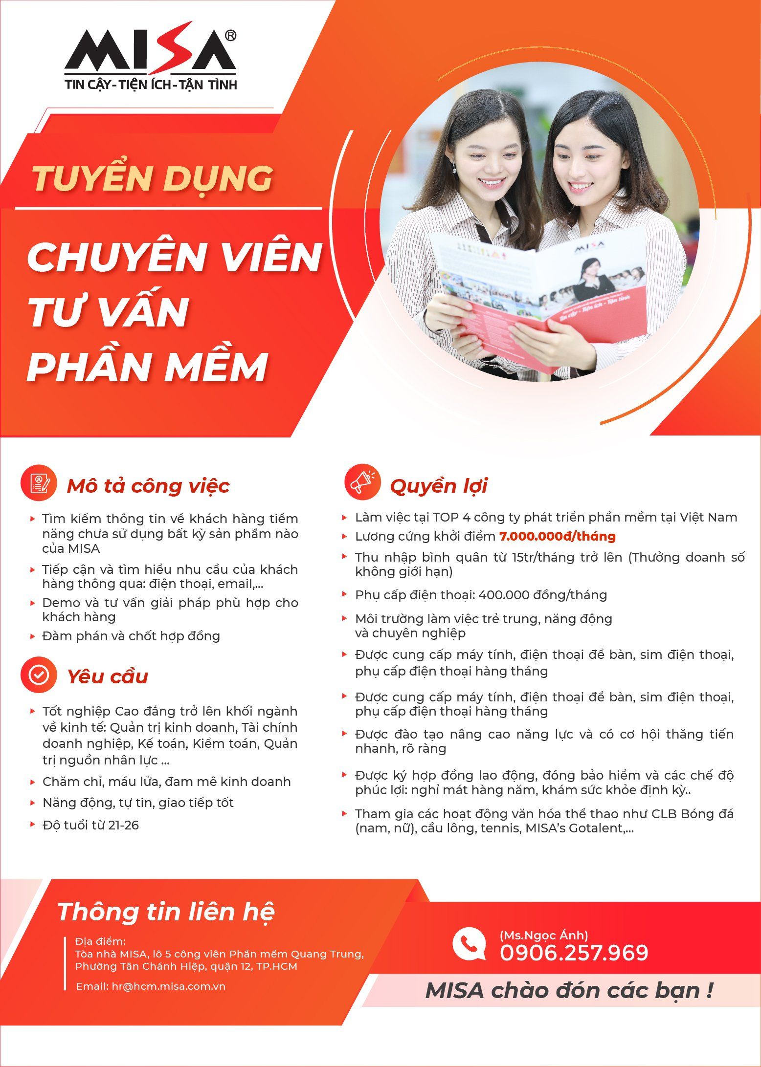 MISA TUYỂN DỤNG - CHUYÊN VIÊN TƯ VẤN PHẦN MỀM