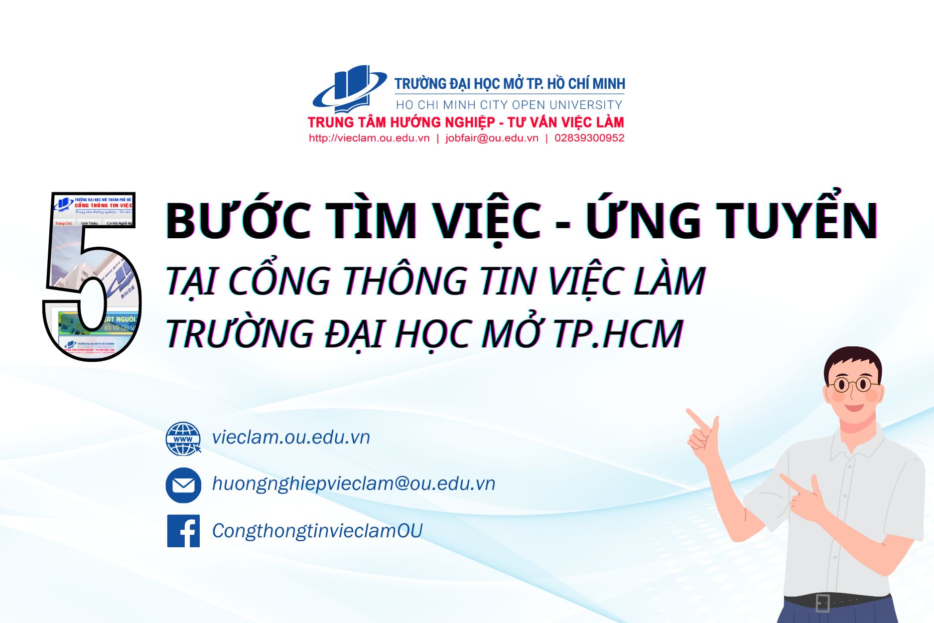 Hướng dẫn ứng tuyển trực tuyến tại Cổng thông tin việc làm Trường Đại học Mở TP.HCM