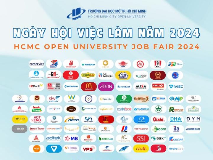 HCMOU Job Fair 2024: Nhiều hoạt động kết nối, tuyển dụng trực tiếp giữa các nhà tuyển dụng với sinh viên Trường Đại học Mở Tp.HCM (28/7/2024)