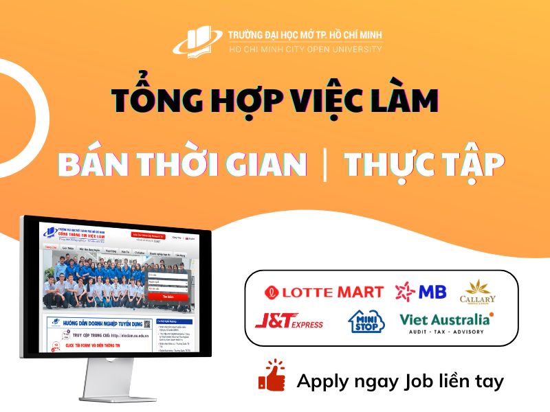 OUCareer - Danh sách các vị trí việc làm bán thời gian và thực tập (Đợt ngày 12/09/2024)