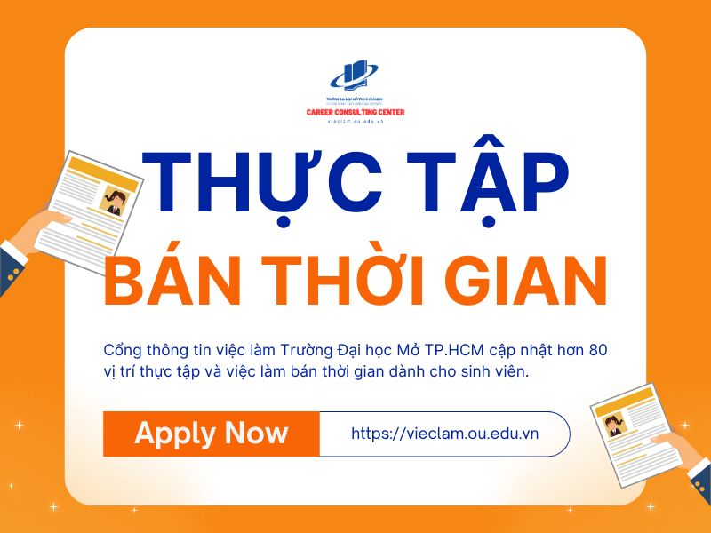 Danh sách việc làm bán thời gian và thực tập dành cho Sinh viên (Đợt ngày 03/10/2024)