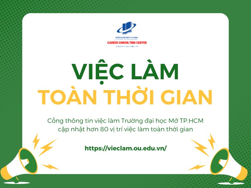Danh sách việc làm toàn thời gian (Đợt ngày 04/10/2024)