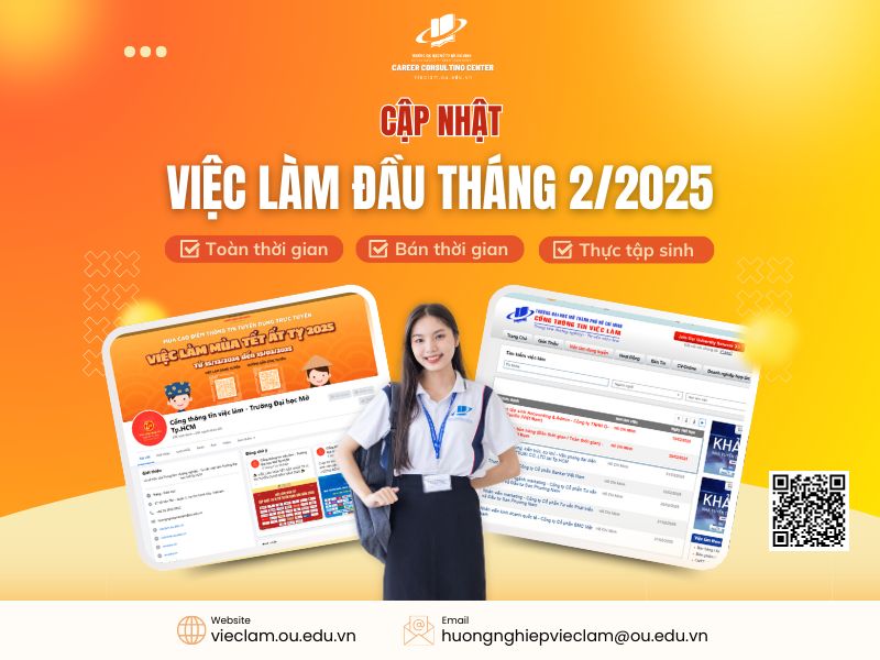 Đón đầu sớm các cơ hội việc làm, thực tập đầu tháng 2 năm 2025