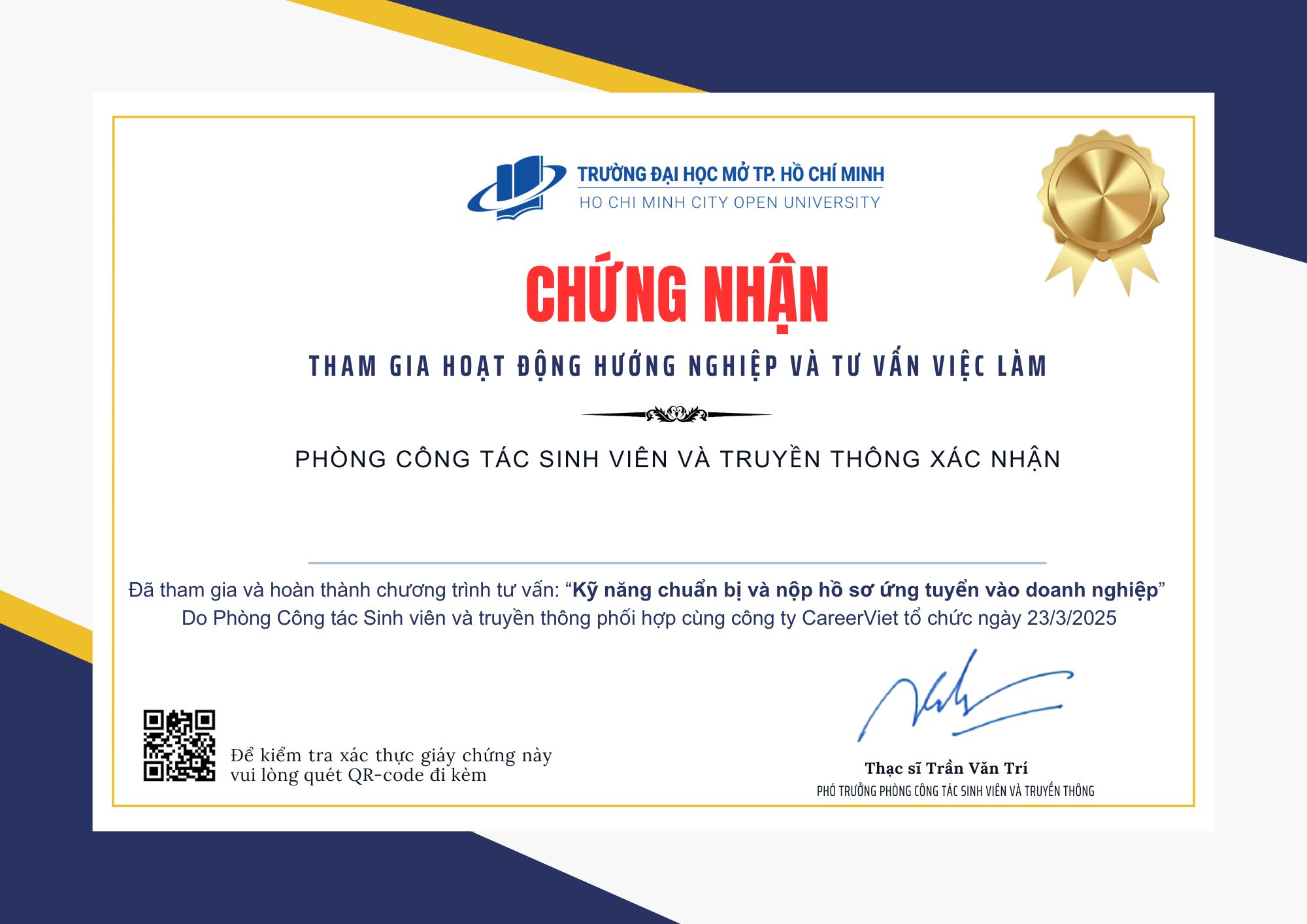 [Career-talk số 01 tháng 03/2025] Danh sách sinh viên có tham gia và hoàn thành chương trình tư vấn Kỹ năng chuẩn bị và nộp hồ sơ ứng tuyển vào doanh nghiệp