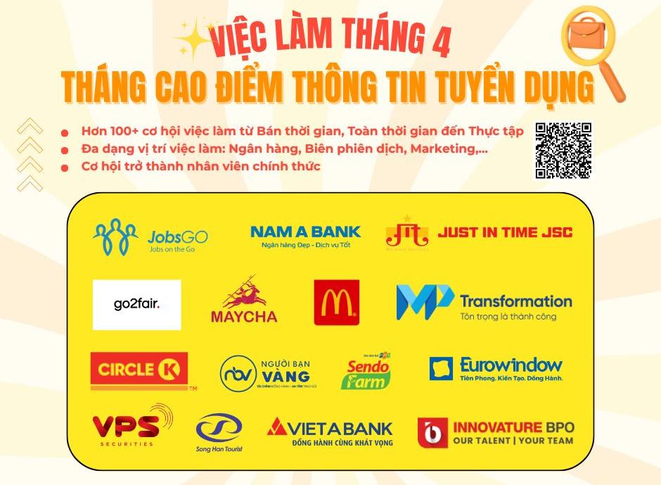 THÁNG 4 - CAO ĐIỂM THÔNG TIN TUYỂN DỤNG TRỰC TUYẾN