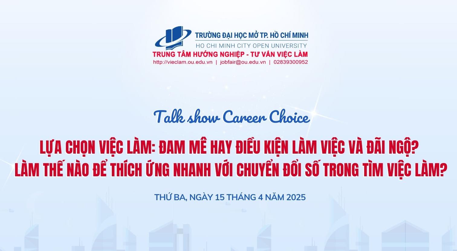 Tổng kết chương trình Career Choice – Talk Show hướng nghiệp tháng 4/2025