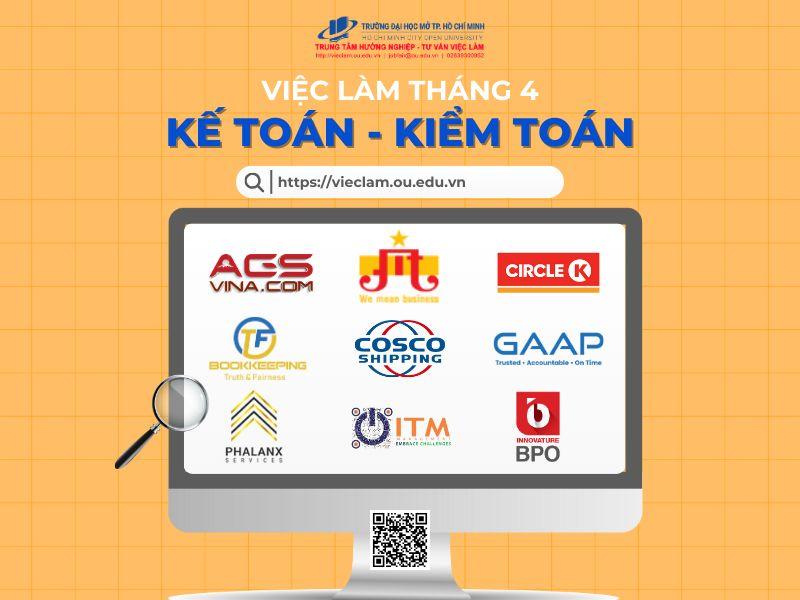 TỔNG HỢP VIỆC LÀM KẾ TOÁN - KIỂM TOÁN THÁNG 4/2025