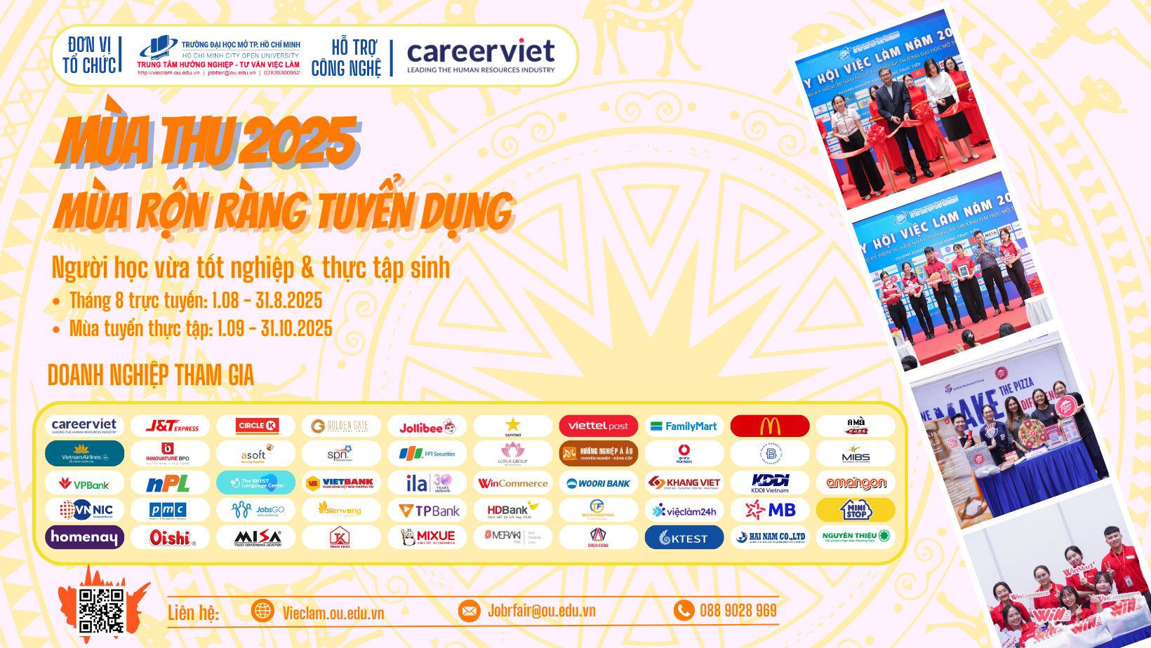 THÔNG BÁO CHƯƠNG TRÌNH THÁNG 8 - CAO ĐIỂM THÔNG TIN TUYỂN DỤNG TRỰC TUYẾN