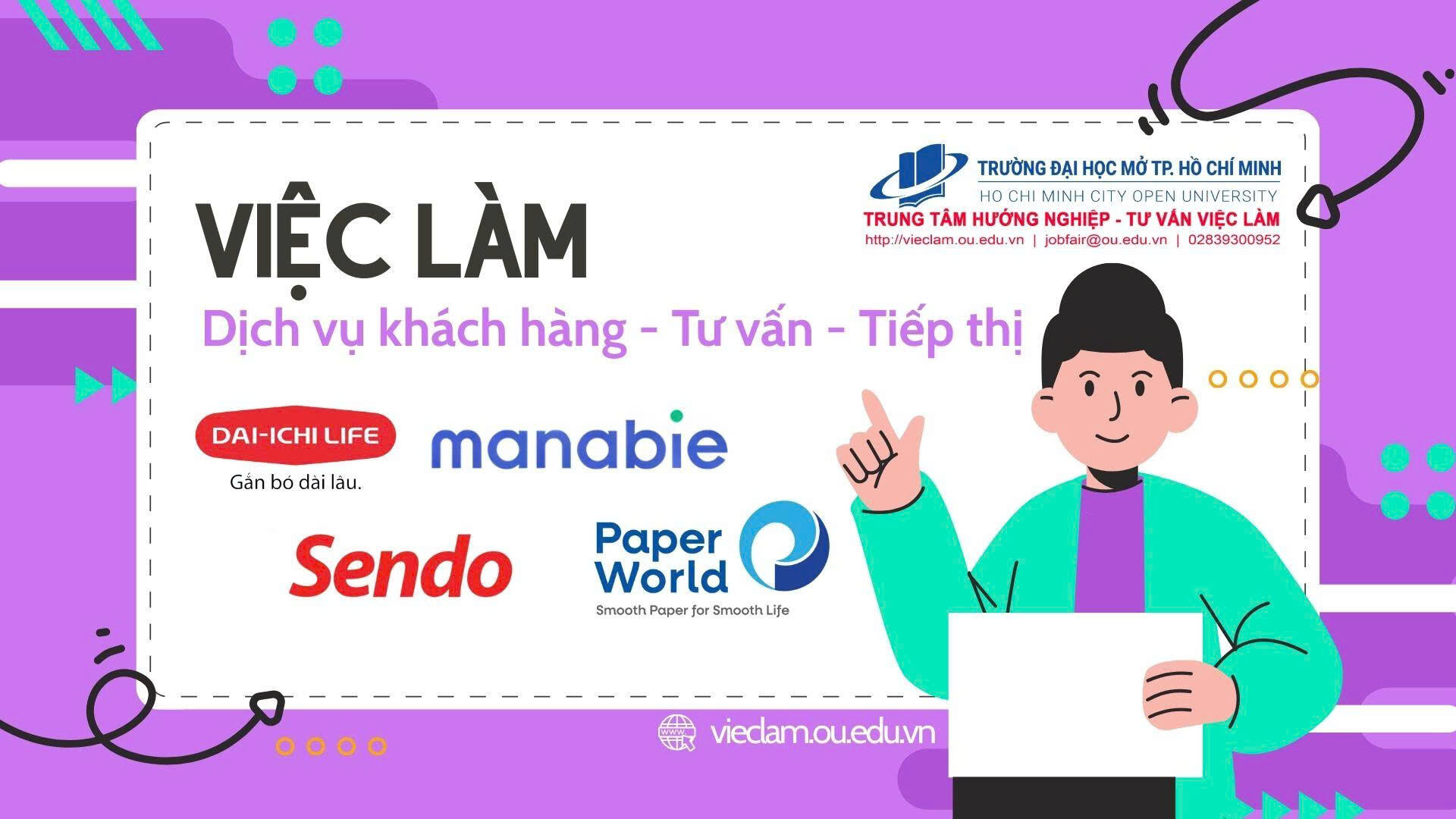 Danh sách việc làm lĩnh vực Dịch vụ khách hàng - Tư vấn - Tiếp thị