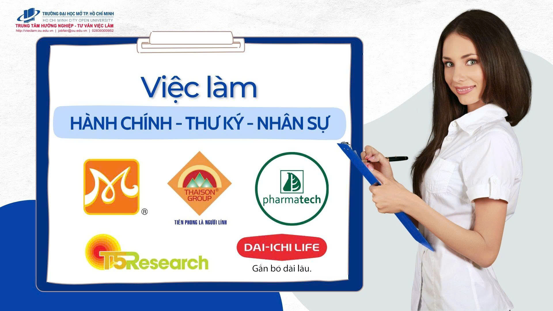 Danh sách việc làm lĩnh vực Hành chính - Thư ký - Nhân sự