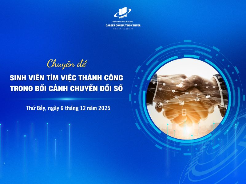 Trung tâm Hướng nghiệp - Tư vấn việc làm tổ chức chuyên đề: Sinh viên tìm việc thành công trong bối cảnh chuyển đổi số (6/12/2025)