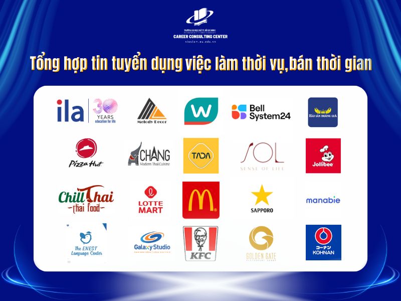 Bản tin tuyển dụng việc làm thời vụ, bán thời gian