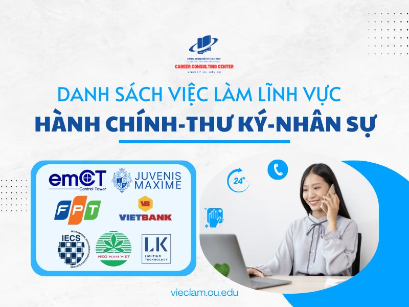 Danh sách việc làm lĩnh vực Hành chính - Thư ký - Nhân sự