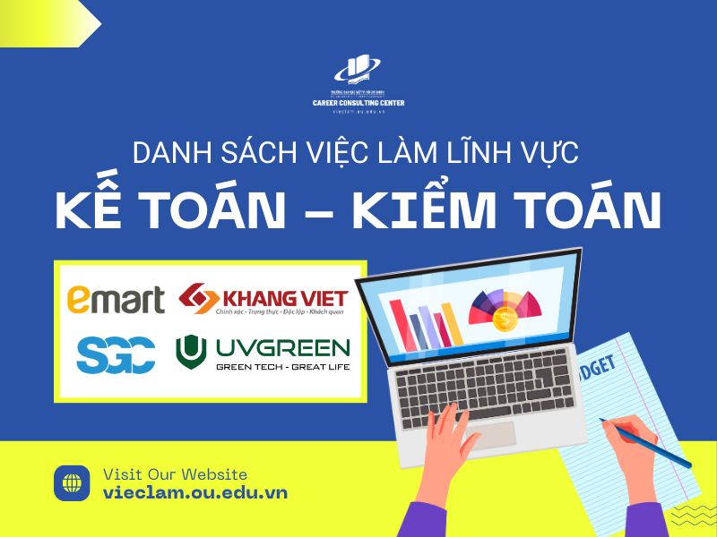 Danh sách việc làm lĩnh vực Kế toán - Kiểm toán