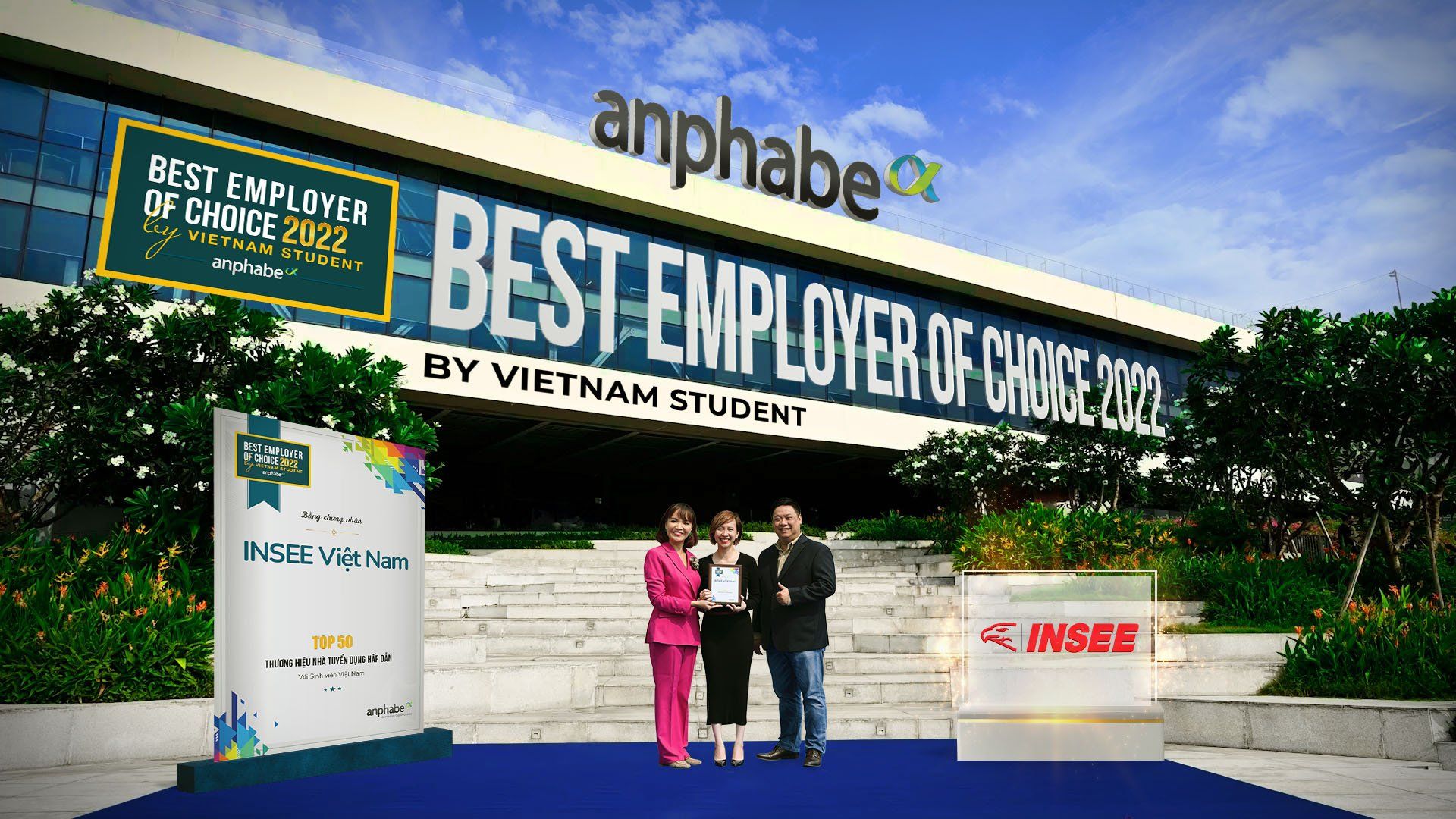 INSEE VIET NAM IS HONNORED IN “TOP 50 BEST EMPLOYER OF CHOICE BY VIETNAM STUDENTS 2022” FOR THE SECOND TIME