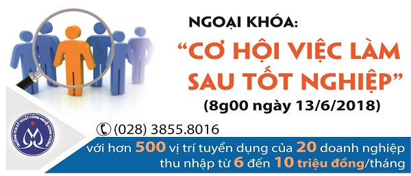 TỔ CHỨC NGOẠI KHÓA “CƠ HỘI VIỆC LÀM SAU TỐT NGHIỆP”